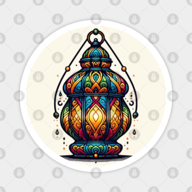 Moorish Charm: Colorful Lantern Artwork Magnet by AmelieDior